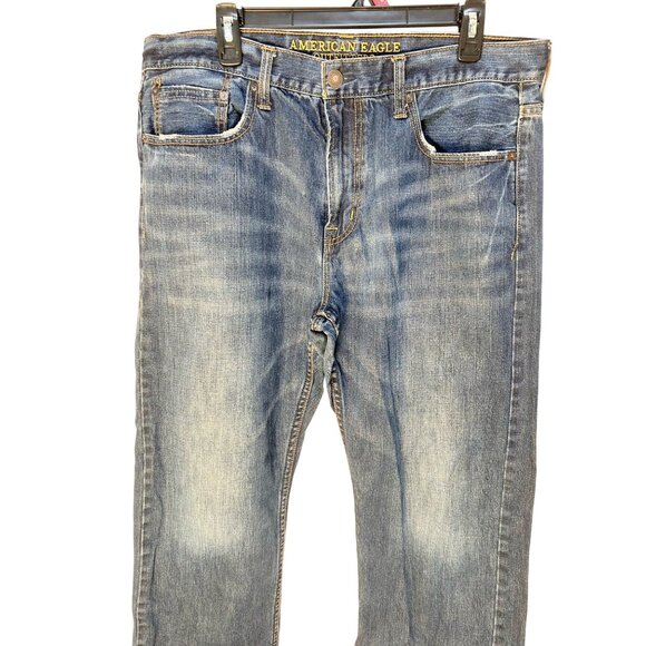 American Eagle Outfitters Mens 36x30 Durable Quality Blue Denim Jeans - Picture 9 of 10